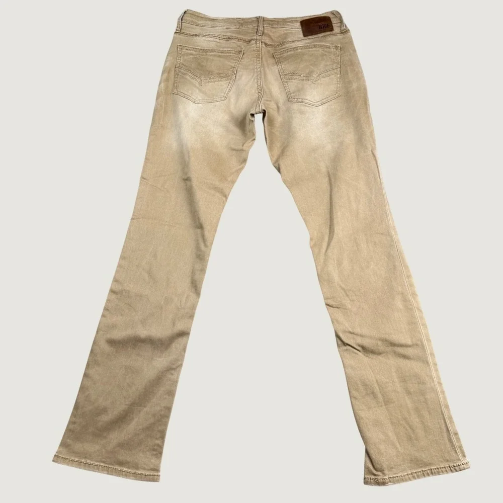 BKE Casuals Jake Straight Jeans Mens 33R Tan Khaki Stretch Pants FPS6634R